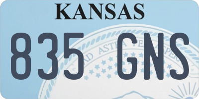 KS license plate 835GNS
