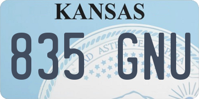 KS license plate 835GNU