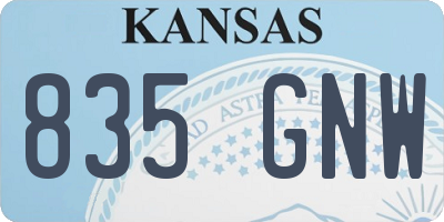 KS license plate 835GNW