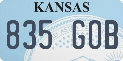 KS license plate 835GOB