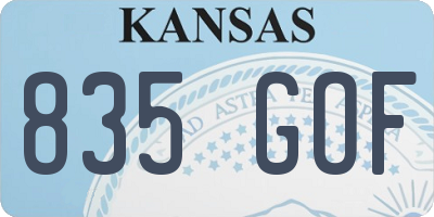 KS license plate 835GOF