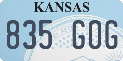 KS license plate 835GOG