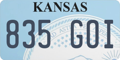 KS license plate 835GOI