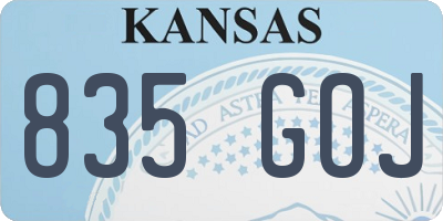 KS license plate 835GOJ