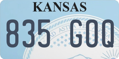 KS license plate 835GOQ