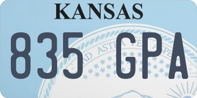 KS license plate 835GPA