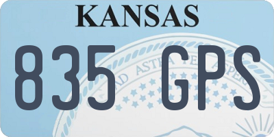 KS license plate 835GPS