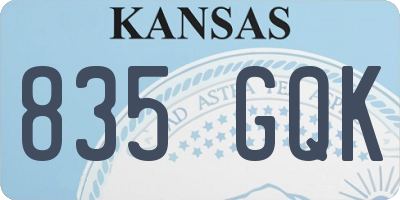 KS license plate 835GQK