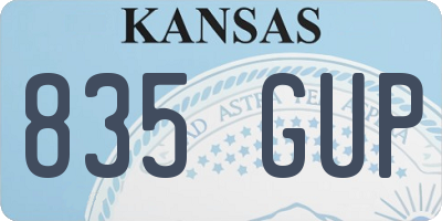 KS license plate 835GUP