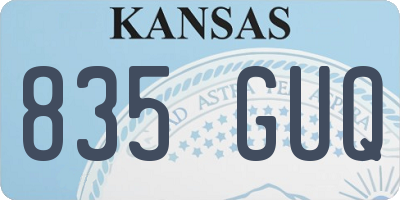 KS license plate 835GUQ