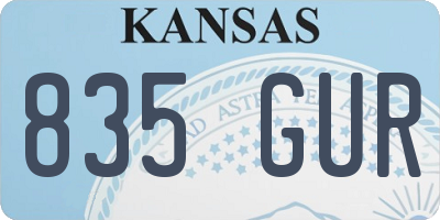 KS license plate 835GUR