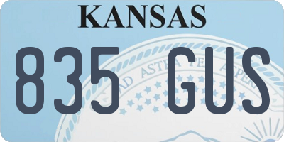 KS license plate 835GUS