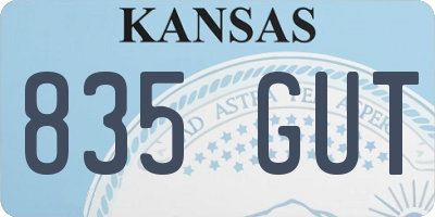 KS license plate 835GUT