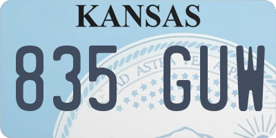 KS license plate 835GUW