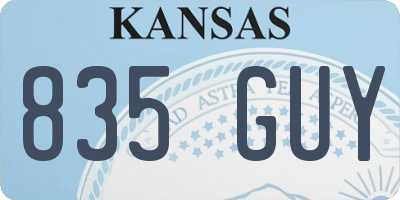 KS license plate 835GUY