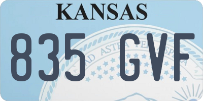 KS license plate 835GVF