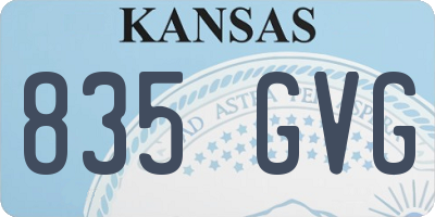 KS license plate 835GVG