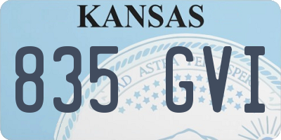 KS license plate 835GVI