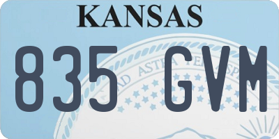 KS license plate 835GVM