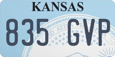 KS license plate 835GVP