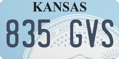 KS license plate 835GVS