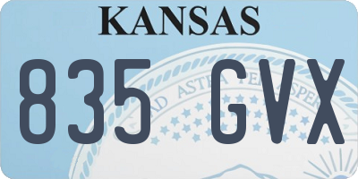 KS license plate 835GVX