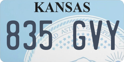 KS license plate 835GVY