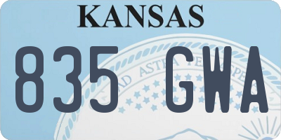 KS license plate 835GWA