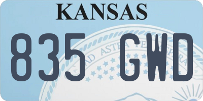 KS license plate 835GWD