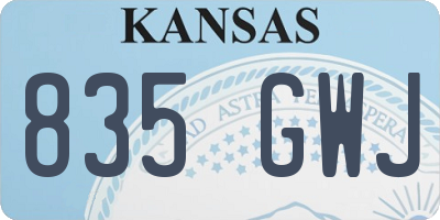 KS license plate 835GWJ