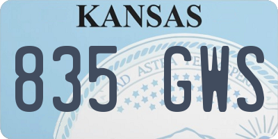 KS license plate 835GWS
