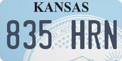 KS license plate 835HRN