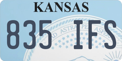 KS license plate 835IFS