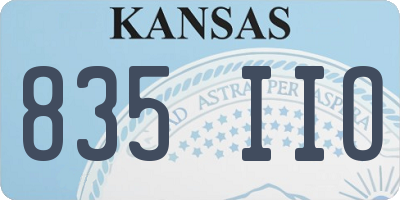 KS license plate 835IIO