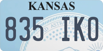 KS license plate 835IKO