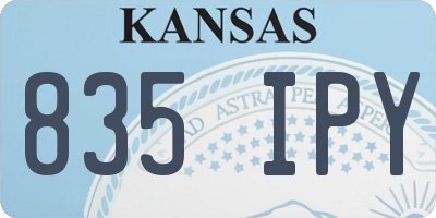 KS license plate 835IPY