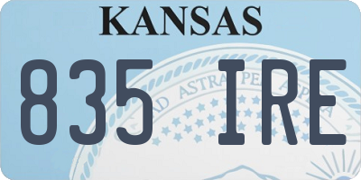 KS license plate 835IRE