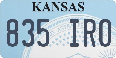 KS license plate 835IRO
