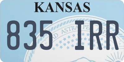 KS license plate 835IRR