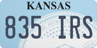 KS license plate 835IRS