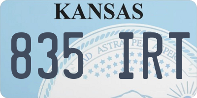 KS license plate 835IRT
