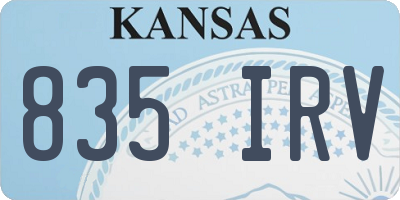 KS license plate 835IRV
