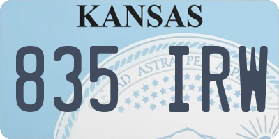 KS license plate 835IRW