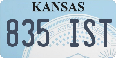 KS license plate 835IST
