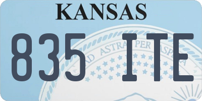 KS license plate 835ITE