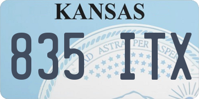 KS license plate 835ITX