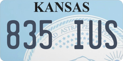 KS license plate 835IUS