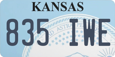 KS license plate 835IWE