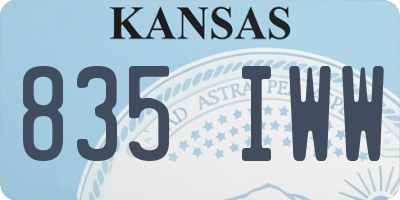 KS license plate 835IWW