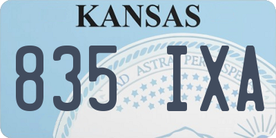 KS license plate 835IXA